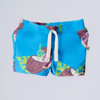 Moi Noi Şort Kız Çocuk Mayo Desenli Mavi