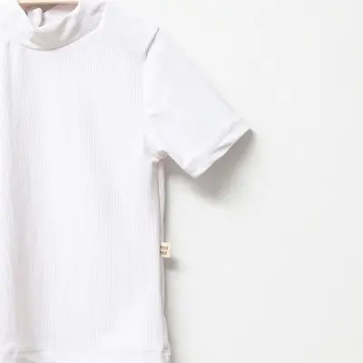 Moi Noi T-Shirt Kız Bebek Mayo Çizgili Beyaz - 4