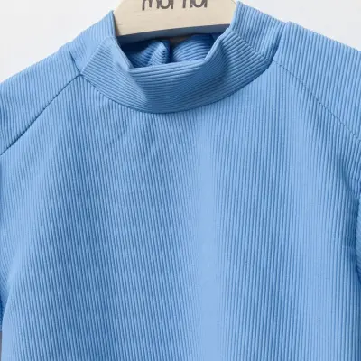 Moi Noi T-Shirt Kız Bebek Mayo Çizgili Mavi - 2