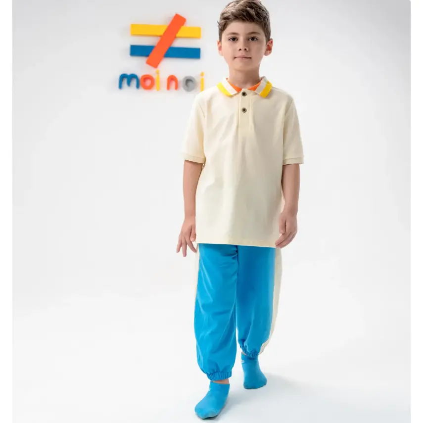 Moi Noi T-Shirt Polo Yaka Bej - 2