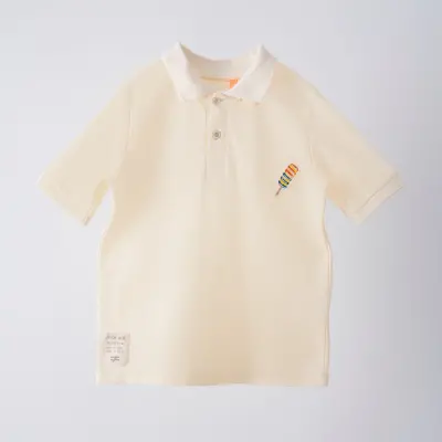 Moi Noi T-Shirt Polo Yaka Bej - Icon