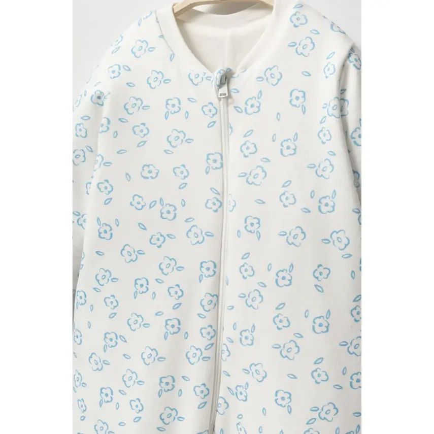 Moi Noi Uyku Tulumu Çoraplı 2,5 Tog Mavi Çiçek Desenli - 3