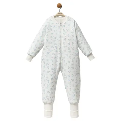 Moi Noi Uyku Tulumu Çoraplı 2,5 Tog Mavi Çiçek Desenli - 7