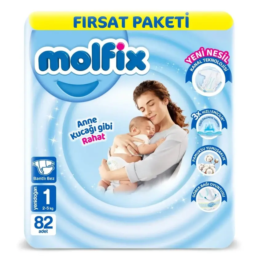 Molfix Bebek Bezi 1 Beden Yenidoğan 2-5 Kg 82li Fırsat Paketi - 2