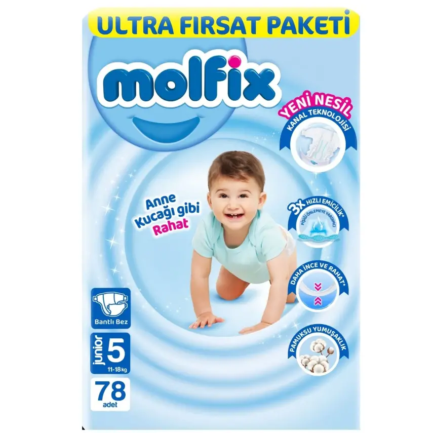 Molfix Bebek Bezi 3D 5 Beden Junior 11-18 Kg 78li Ultra Fırsat Paketi - 2