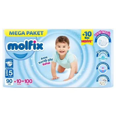 Molfix Bebek Bezi 5 Beden Junior 11-18 Kg 100lü Mega Paket - 2