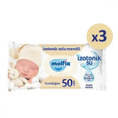 Molfix İzotonik Yenidoğan Islak Mendil 3x50li - 4