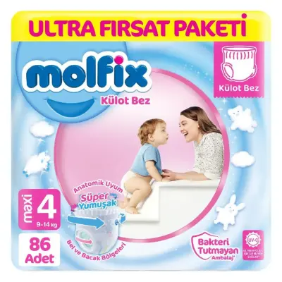 Molfix Külot Bebek Bezi 4 Beden Maxi 86lı Ultra Fırsat Paketi