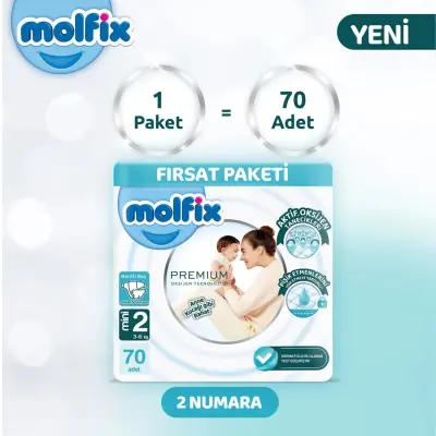 Molfix Premium Bebek Bezi 2 Beden Mini 70li Fırsat Paketi - 7