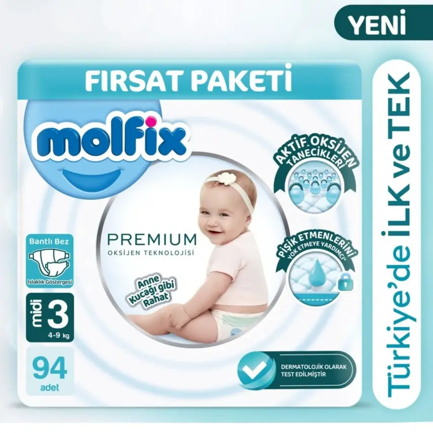 Molfix Premium Bebek Bezi 3 Beden Midi 94lü Ultra Fırsat Paketi - 8