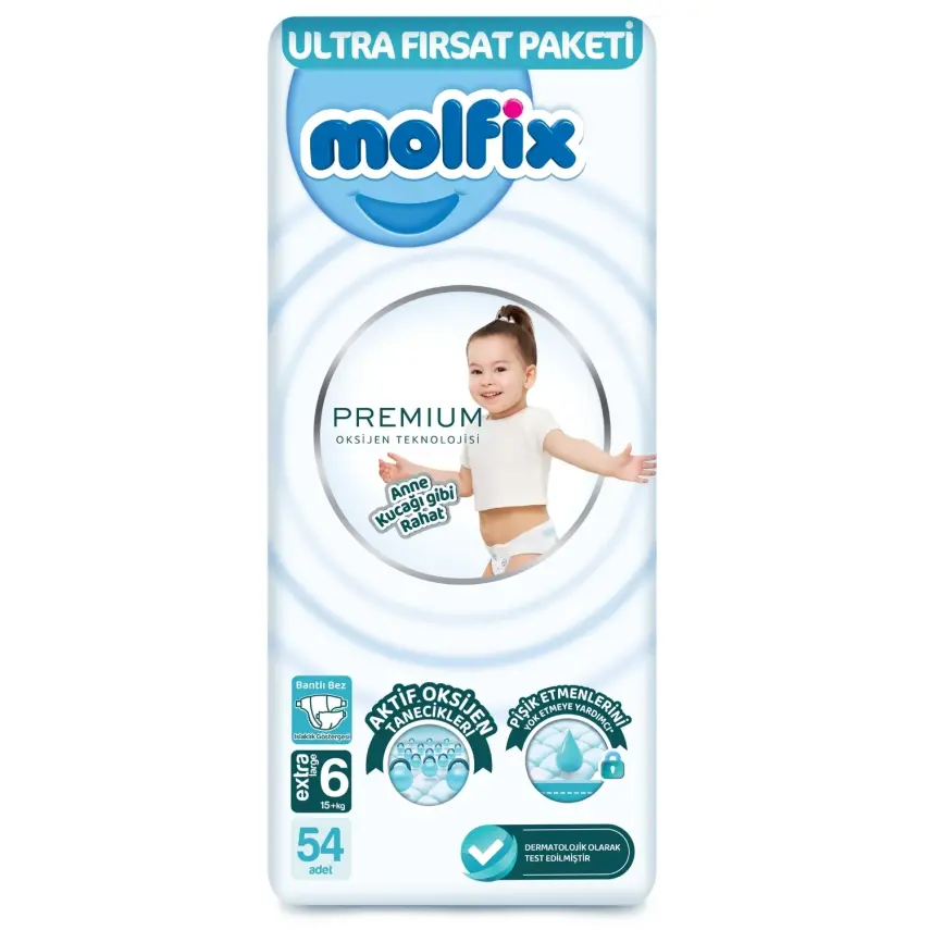 Molfix Premium Bebek Bezi 6 Beden XLarge 54lü Ultra Fırsat Paketi - 1