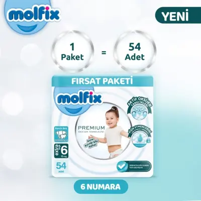 Molfix Premium Bebek Bezi 6 Beden XLarge 54lü Ultra Fırsat Paketi - 3