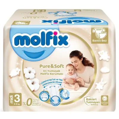 Molfix Pure&Soft Bebek Bezi 3 Beden Midi 98Li Ultra Avantaj Paketi - 2