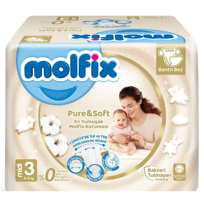 Molfix Pure&Soft Bebek Bezi 3 Beden Midi 98Li Ultra Avantaj Paketi - 2