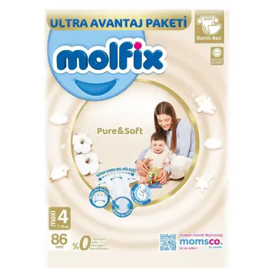 Molfix Pure&Soft Bebek Bezi 4 Beden Maxi 86Lı Ultra Avantaj Paketi - 3