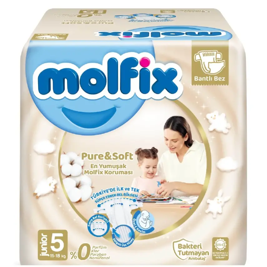 Molfix Pure&Soft Bebek Bezi 5 Beden Junior 66Lı Ultra Avantaj Paketi - 1