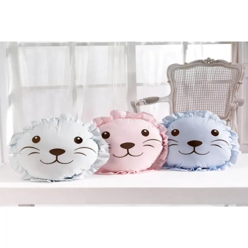 Momishop Bebek Dekoratif Yastık Aslan Mavi - 1