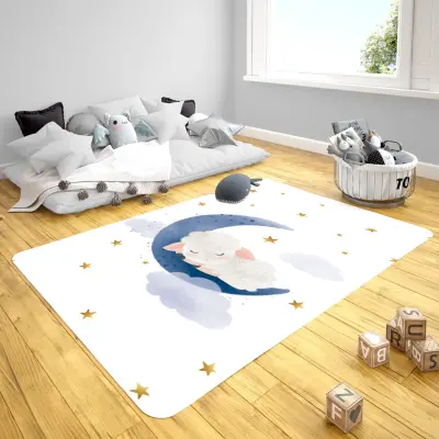 Momys Care Aydaki Rüyalar Kuzu Çocuk Odası Halı 100x160 Cm - 2