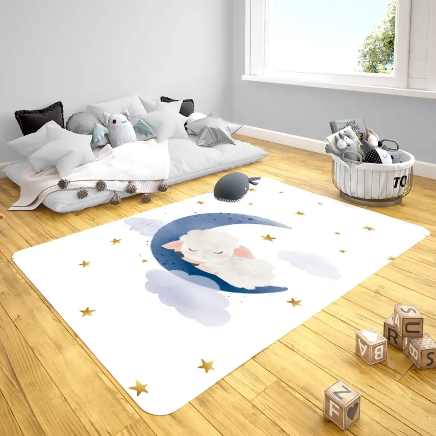 Momys Care Aydaki Rüyalar Kuzu Çocuk Odası Halı 100x160 Cm - 1