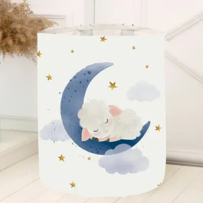 Momys Care Aydaki Rüyalar Kuzu Çok Amaçlı Oyuncak Saklama Kutusu 30x50 Cm - 2