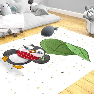 Momys Care Kutup Yıldızı Penguen Çocuk Odası Halı 100x160 Cm - 2