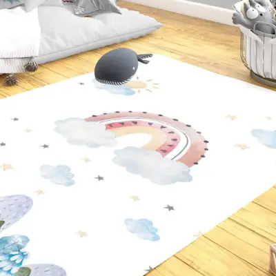 Momys Care Masalsı Gökkuşağı Çocuk Odası Halı 100x160 Cm - 2