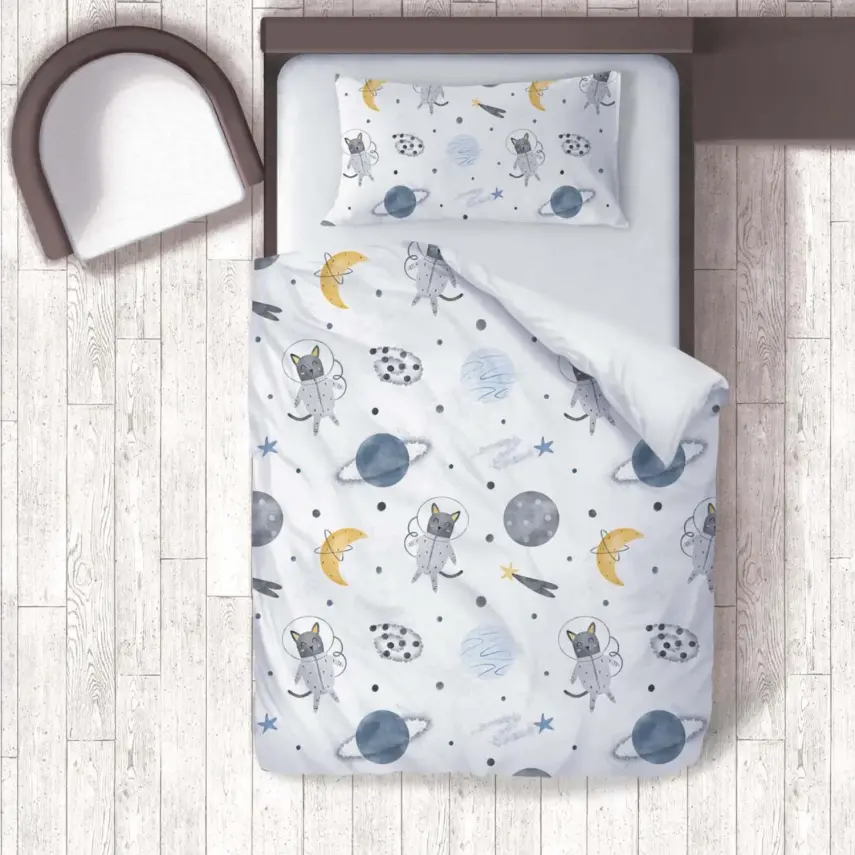 Momys Care Uzay Yolculuğu Sevimli Hayvanlar Bebek Nevresim Takımı 100x150 Cm - 1