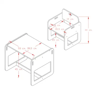 Montessori Kumru Aktivite Masası ve Sandalye Takımı - 2