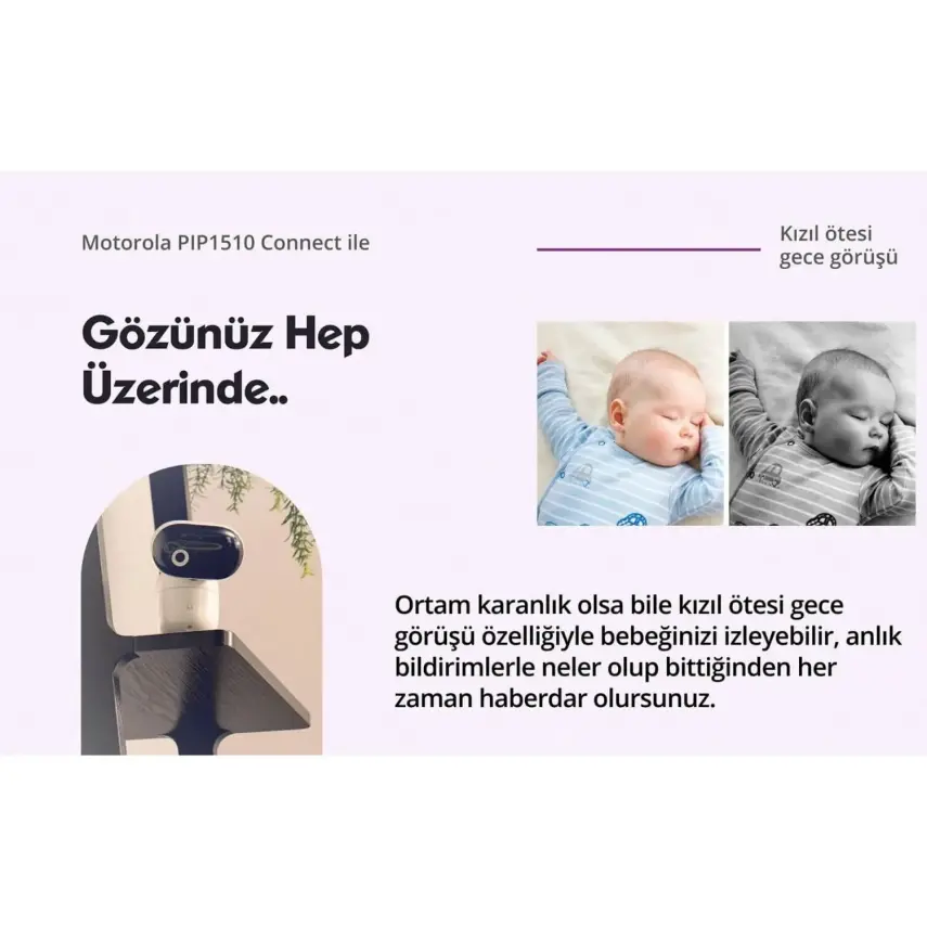 Motorola PİP1510 FHD Wifi Connect Bebek Kamerası 5 inç LCD - 8