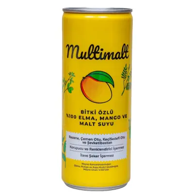 Multimalt Bitki Özlü %100 Elma,Mango Ve Malt Suyu 250 ml - 2