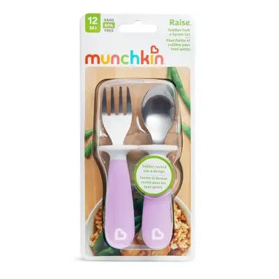 Munchkin Çocuk Çatal Kaşık Seti 12ay+ Mor - 5