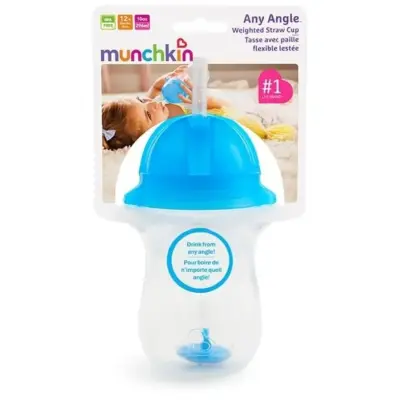 Munchkin Tıklama Kilitli Uçlu Pipetli Alıştırma Bardağı 296 ml Mavi - 3