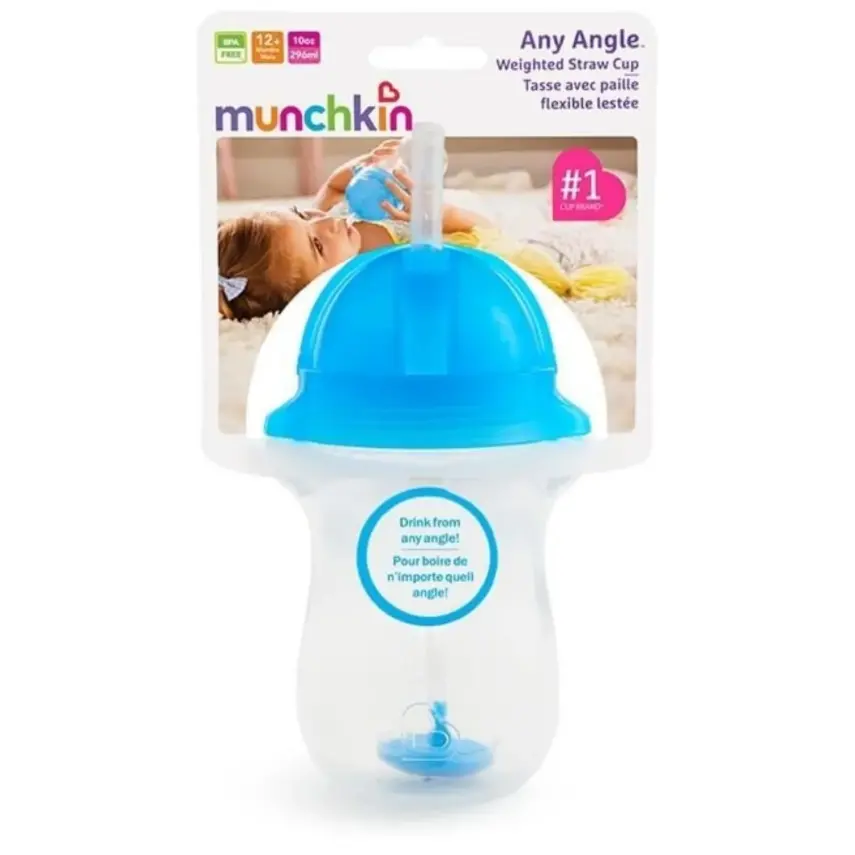 Munchkin Tıklama Kilitli Uçlu Pipetli Alıştırma Bardağı 296 ml Mavi - 3