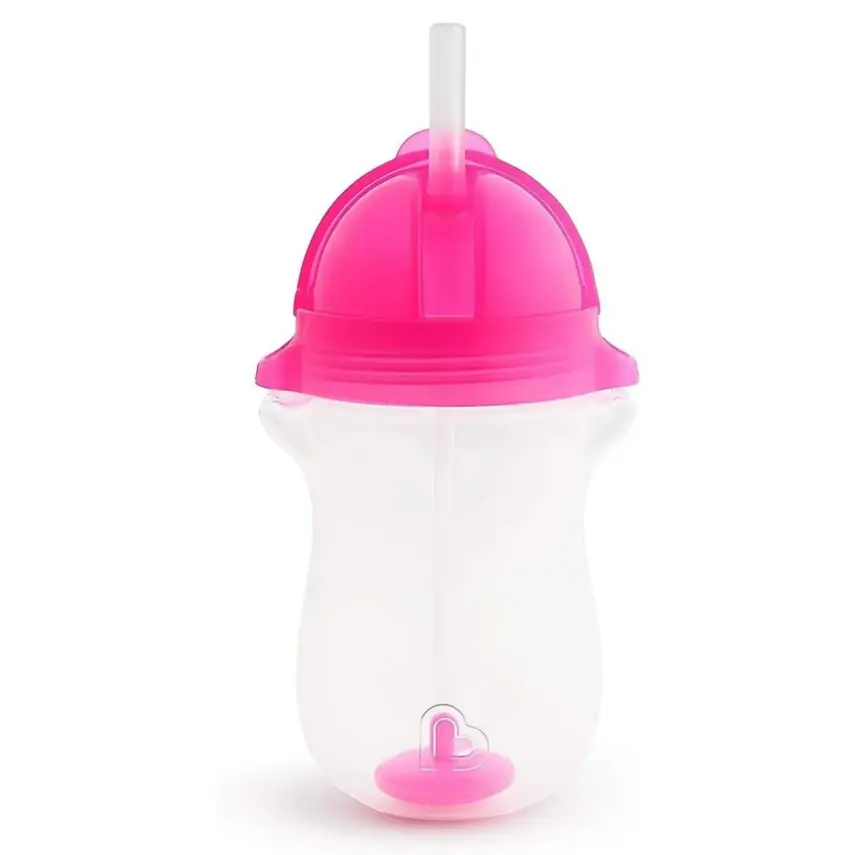 Munchkin Tıklama Kilitli Uçlu Pipetli Alıştırma Bardağı 296 ml Pembe - 1