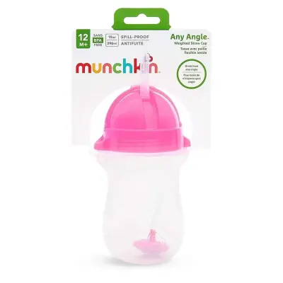 Munchkin Tıklama Kilitli Uçlu Pipetli Alıştırma Bardağı 296 ml Pembe - 3