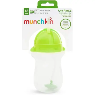 Munchkin Tıklama Kilitli Uçlu Pipetli Alıştırma Bardağı 296 ml Yeşil - 4