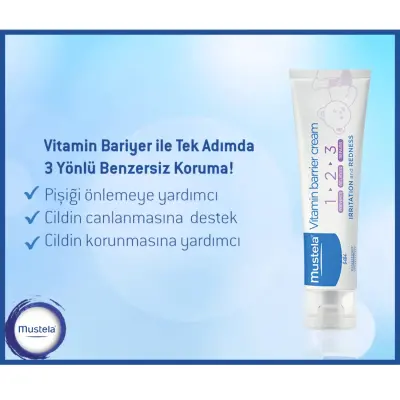 Mustela Vitamin Bariyer 1-2-3 Bebek Pişik Kremi 100 ml x 2 Adet - 2