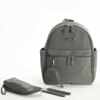 M&Y Collection Diamond Deri Sırt Çantası Gri