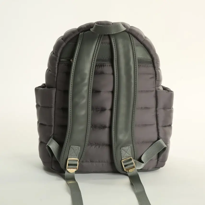 M&Y Collection Puff Deri Bebek Bakım Sırt Çantası Gri / Grey - 4