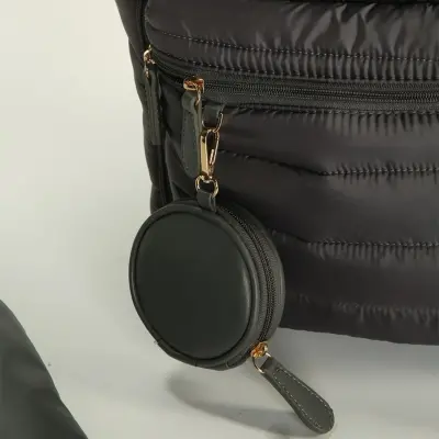 M&Y Collection Puff Deri Bebek Bakım Sırt Çantası Gri / Grey - 5