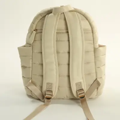 M&Y Collection Puff Deri Bebek Bakım  Sırt Çantası Krem / Cream - 2