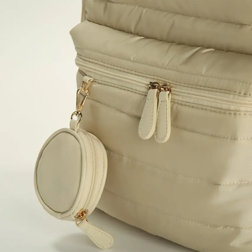 M&Y Collection Puff Deri Bebek Bakım  Sırt Çantası Krem / Cream - 4