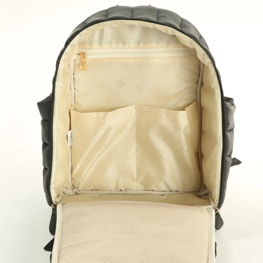 M&Y Collection Puff Deri Bebek Bakım Sırt Çantası Siyah / Black - 4