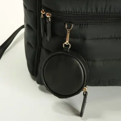 M&Y Collection Puff Deri Bebek Bakım Sırt Çantası Siyah / Black - 5