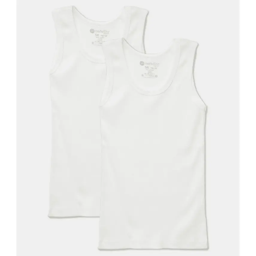 Natuline Organik Erkek Bebek Atleti Kaşkorse 2li Beyaz - 1