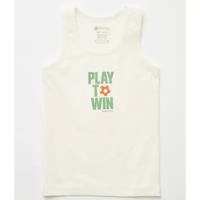 Natuline Organik Erkek Bebek Atleti Likralı Play To Win 2li Çağla Yeşili - Ekru - 7