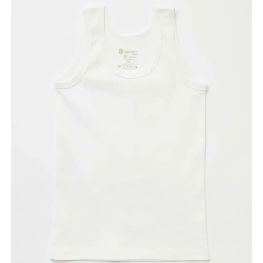 Natuline Organik Erkek Bebek Atleti Ribana 2li Beyaz - 3