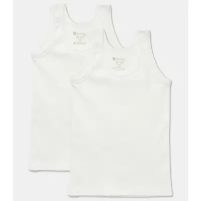 Natuline Organik Erkek Bebek Atleti Ribana 2li Beyaz