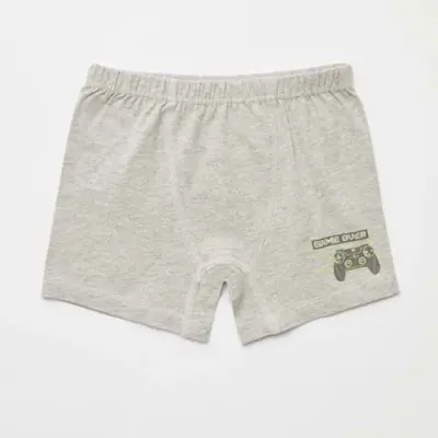 Natuline Organik Erkek Boxer Likralı Game Over 2li Mavi - Gri Melanj - 3