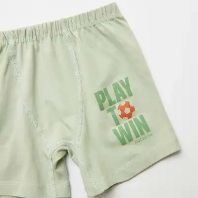 Natuline Organik Erkek Boxer Likralı Play To Win 2li Çağla Yeşili - Ekru - 4